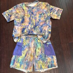 lululemon athletica Multicolor Shirt and Shorts Set